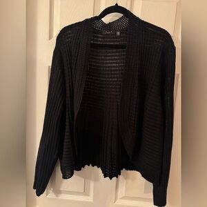 Dex Black open front knit women’s cardigan, size 2X